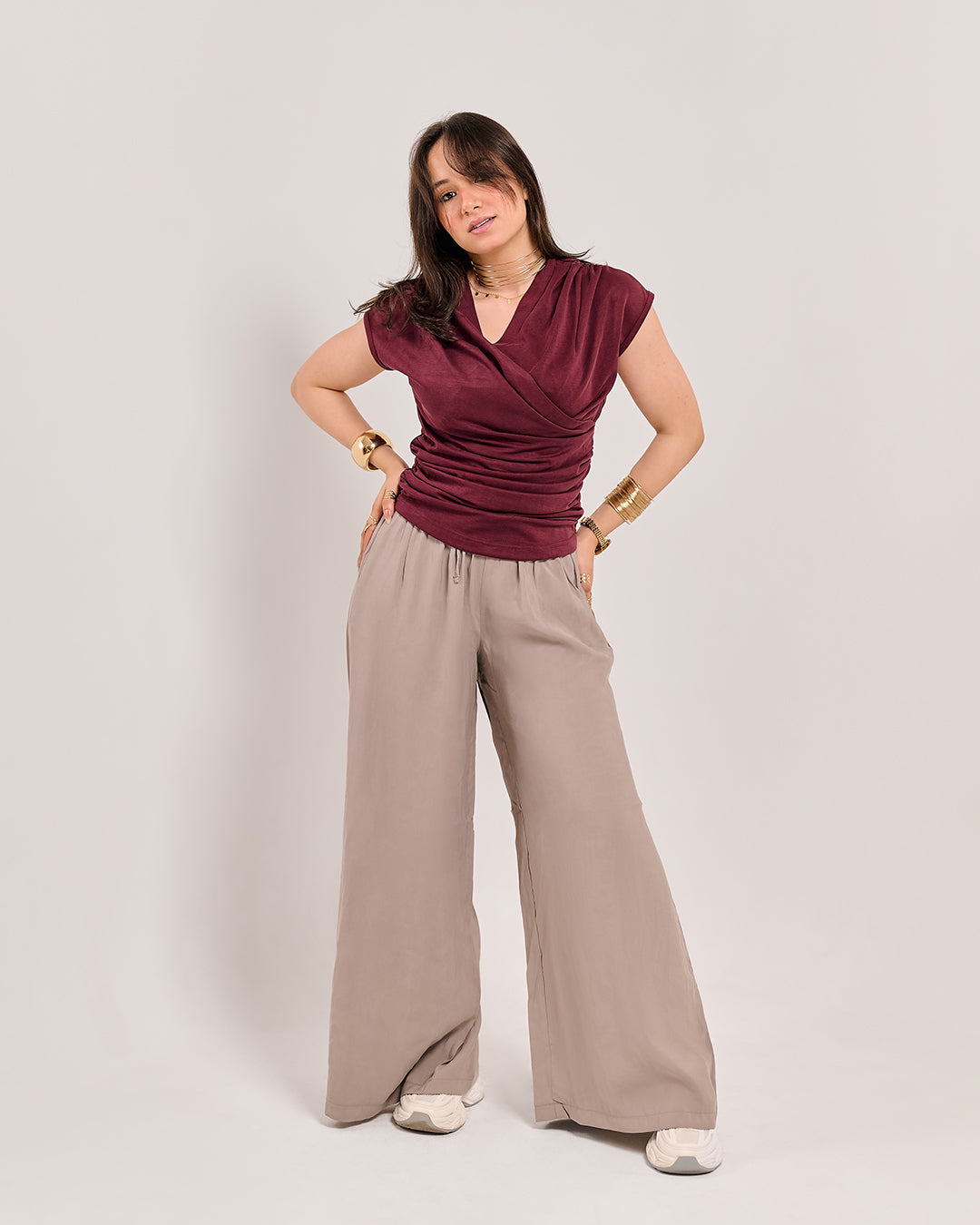 Soft Wide-Leg Pull-On Lounge Trousers (M261306)