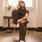 Minimal Draped Tee & Palazzo Matching Set (M261440)