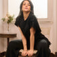 Minimal Draped Tee & Palazzo Matching Set (M261440)