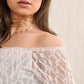 Off-Shoulder Floral Lace Top (D1229)