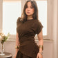 Minimal Draped Tee & Palazzo Matching Set (M261440)