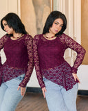 Sheer Elegance Textured Lace Top (D1238)