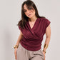 Wrap V-Neck Ruched Sleeveless Top M26-1059