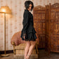Lace-Trim Belted Ruffle Mini Dress (D4223)