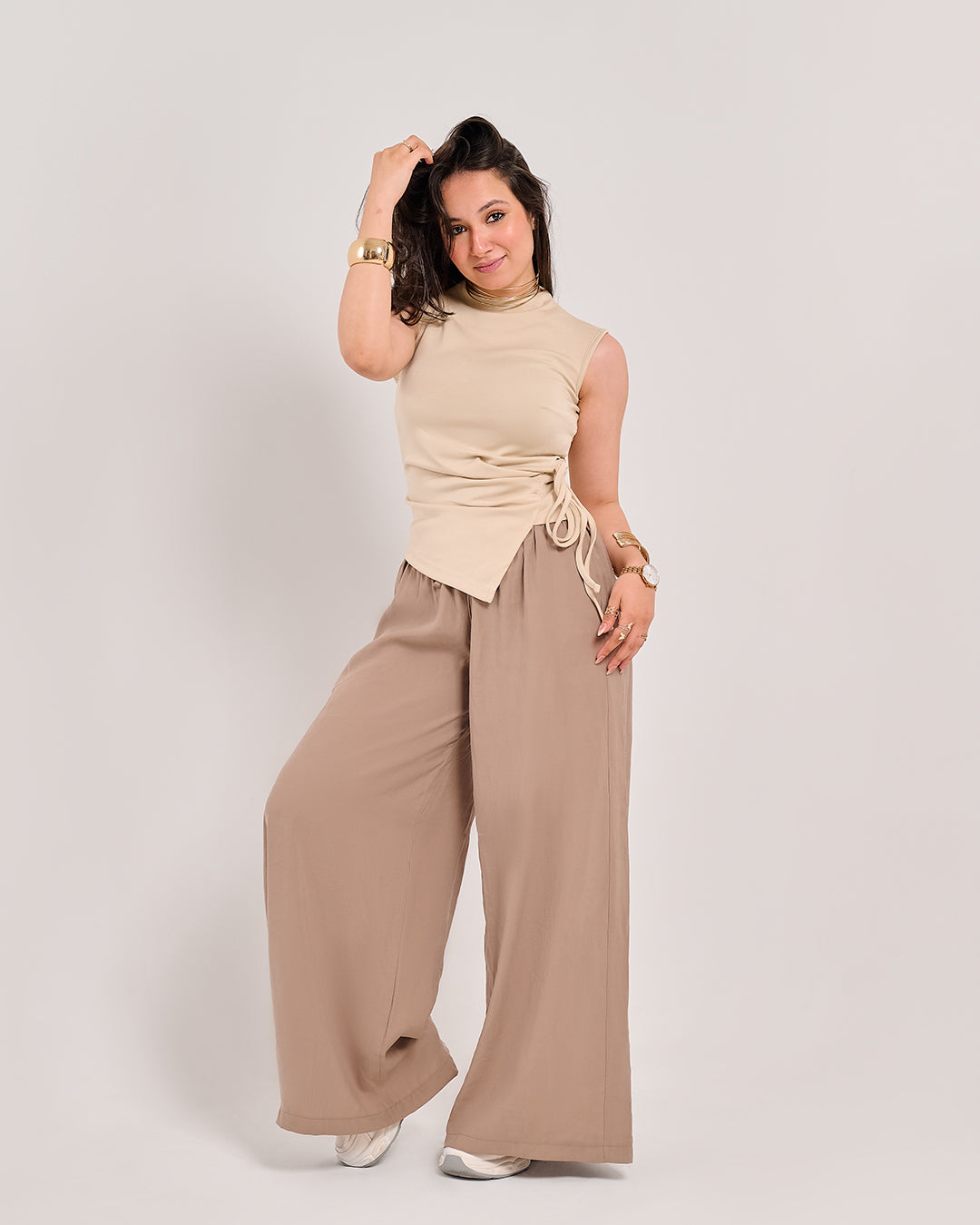 Soft Wide-Leg Pull-On Lounge Trousers (M261306)