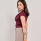Wrap V-Neck Ruched Sleeveless Top M26-1059