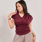 Wrap V-Neck Ruched Sleeveless Top M26-1059