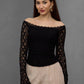 Off-Shoulder Floral Lace Top (D1229)