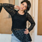 Sheer Elegance Textured Lace Top (D1238)