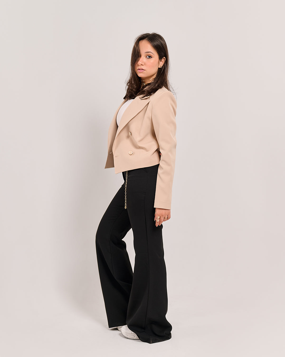 Structured Cropped Power Blazer (P115046)