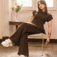 Minimal Draped Tee & Palazzo Matching Set (M261440)