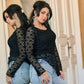 Sheer Elegance Textured Lace Top (D1238)
