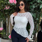 Sheer Elegance Textured Lace Top (D1238)