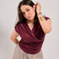 Wrap V-Neck Ruched Sleeveless Top M26-1059