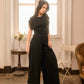 Minimal Draped Tee & Palazzo Matching Set (M261440)