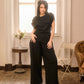 Minimal Draped Tee & Palazzo Matching Set (M261440)