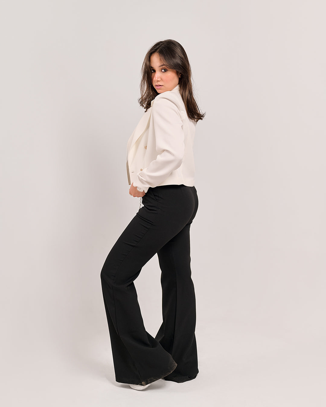 Structured Cropped Power Blazer (P115046)