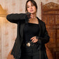 Lace Trim Tailored Blazer – Soft Power Statement (D7203)