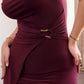 Draped Midi Dress – Sculpted Minimal Elegance (D4216)