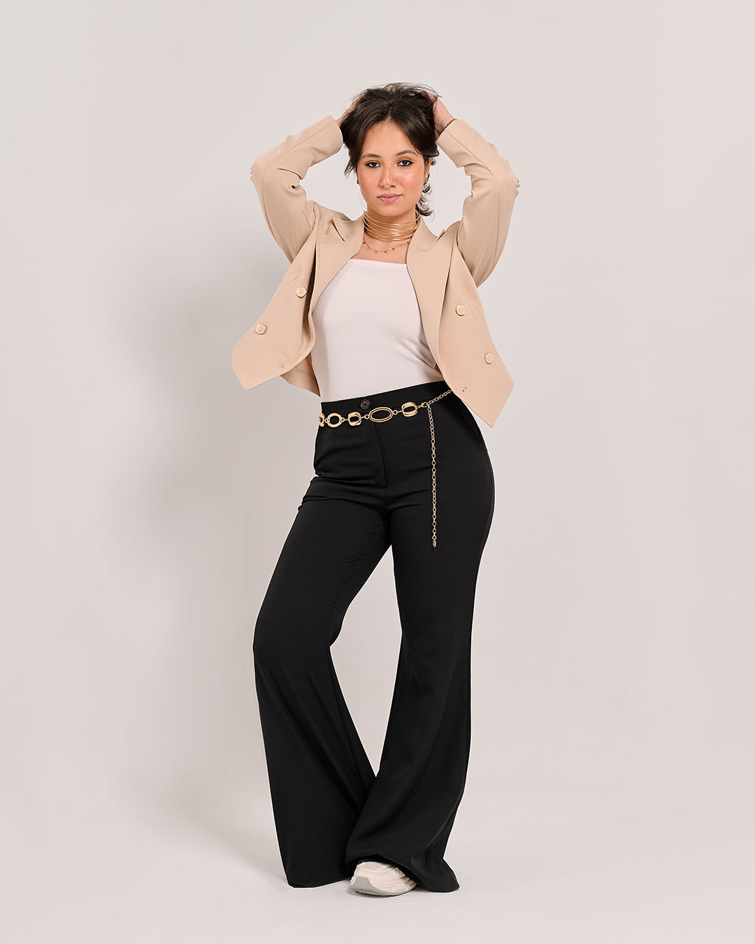 Structured Cropped Power Blazer (P115046)
