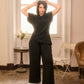 Minimal Draped Tee & Palazzo Matching Set (M261440)