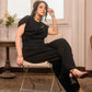 Minimal Draped Tee & Palazzo Matching Set (M261440)
