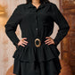 Lace-Trim Belted Ruffle Mini Dress (D4223)