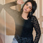 Sheer Elegance Textured Lace Top (D1238)