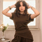 Minimal Draped Tee & Palazzo Matching Set (M261440)