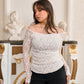 Off-Shoulder Floral Lace Top (D1229)