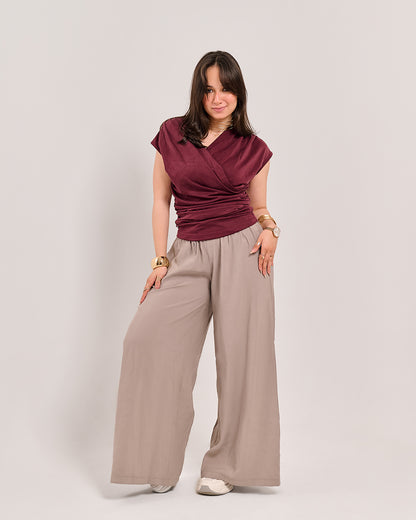 Soft Wide-Leg Pull-On Lounge Trousers (M261306)