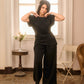 Minimal Draped Tee & Palazzo Matching Set (M261440)