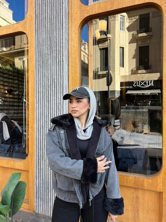 Denim Fur jacket