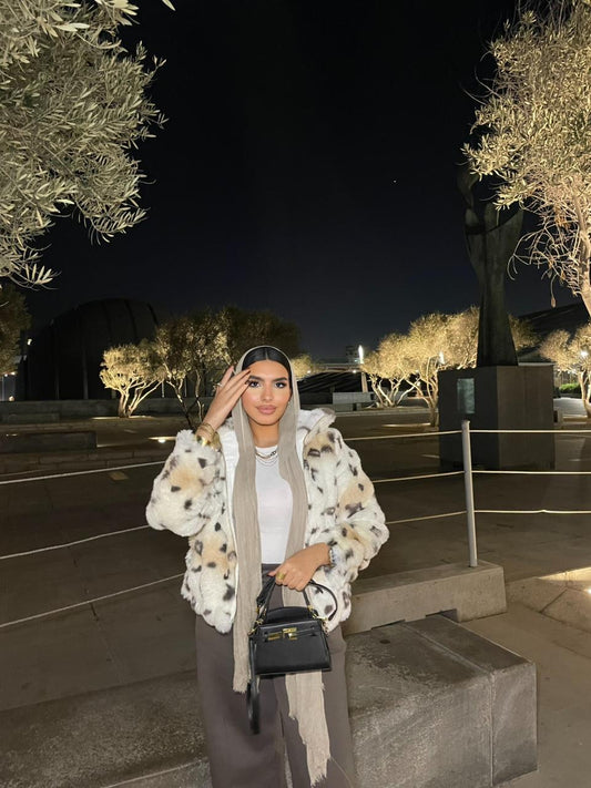 Zipper Leopard Fur Jacket